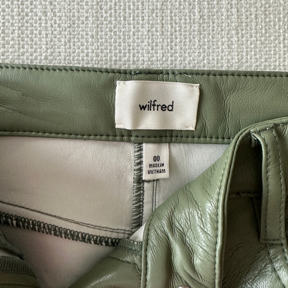 Aritzia Olive Green Straight Leg Pants - Picture 5 of 6